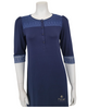 Vanilla Night and Day B49 Lace Button Down Antique Navy Modal Nightshirt myselflingerie.com