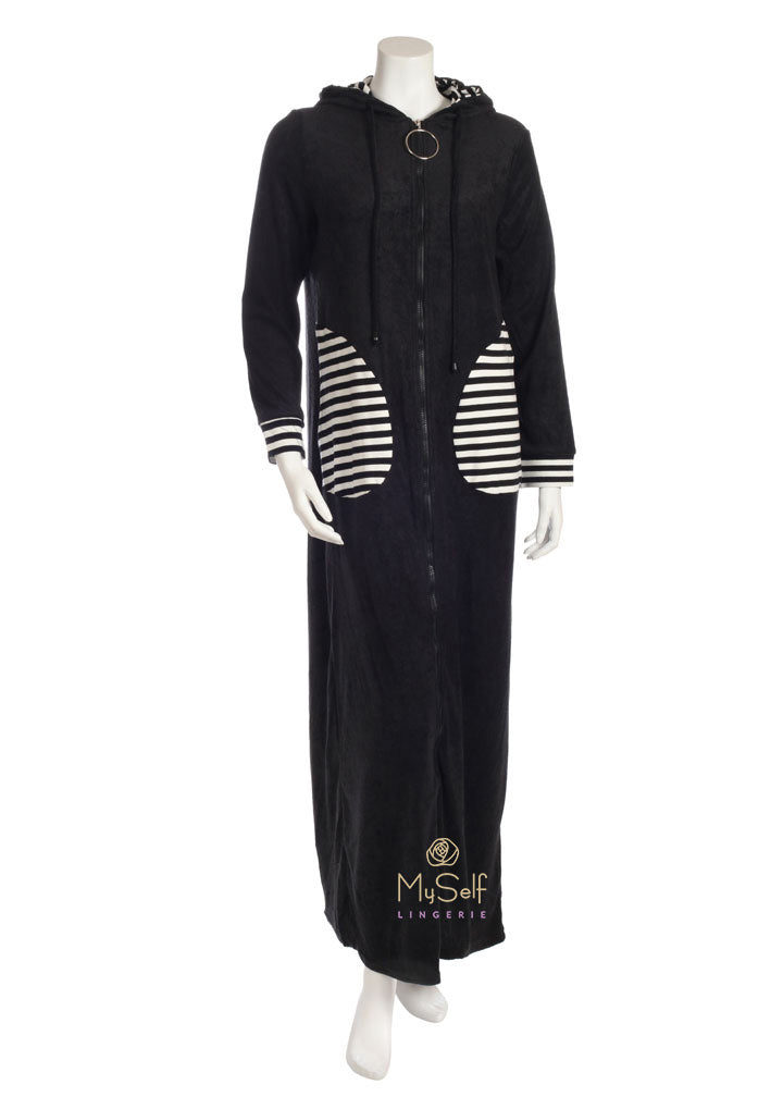 Citrus BF325 Hooded Zip Up Terry Robe myselflingerie.com