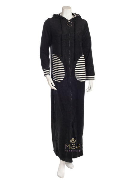 Citrus BF325 Hooded Zip Up Terry Robe myselflingerie.com