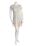 Me Moi Pink Lace Trim Ruched Nightshirt