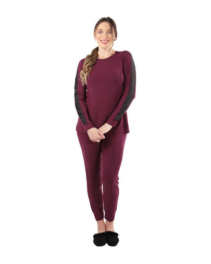 Me Moi CPJ04517 Satin Trimmed Modal Pajamas Set MYSELFLINGERIE.COM