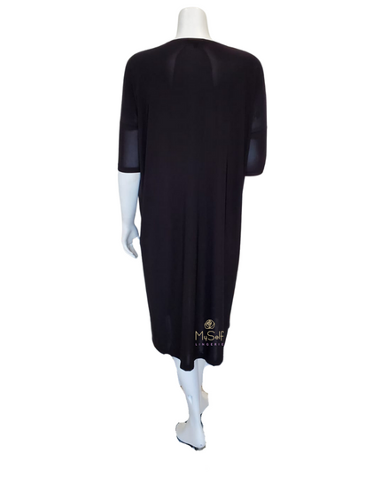Jackie O CVRUP-B Black Swim Cover Up Dress MYSELFLINGERIE.COM