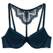 Dorina Demi Lace Back Teal Molded Underwire Bra