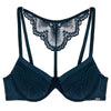 Dorina Demi Lace Back Teal Molded Underwire Bra