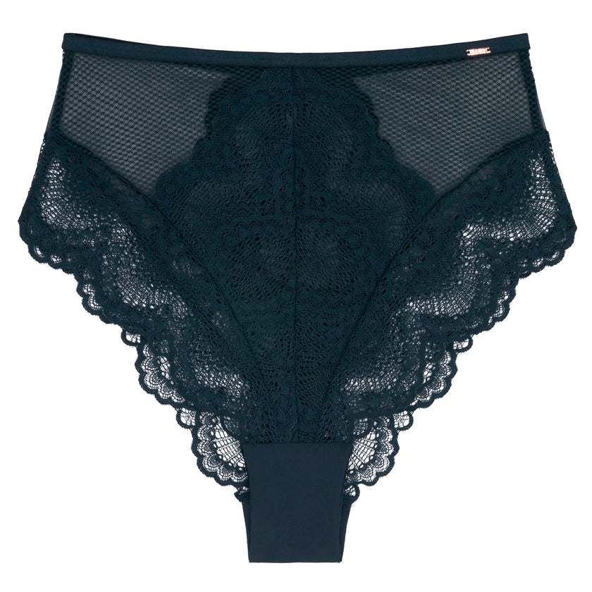 Dorina Teal Lace High Leg Panty