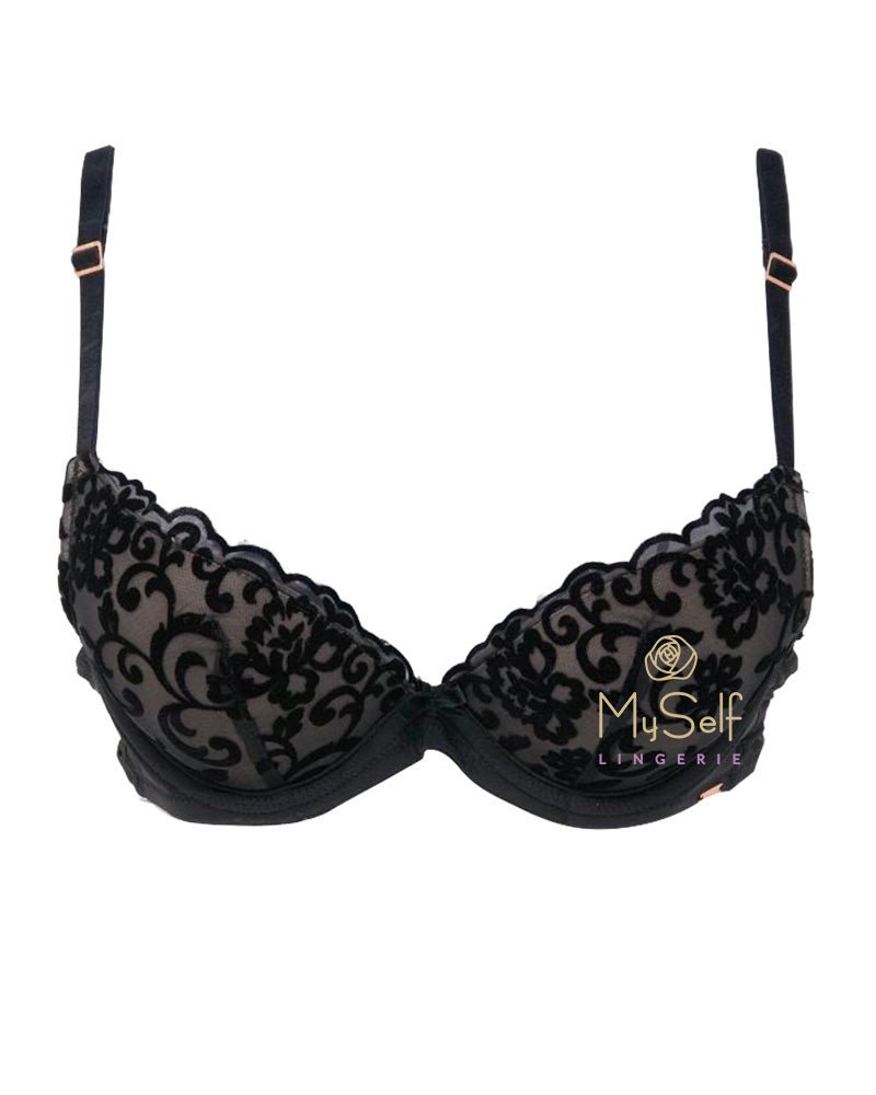Dorina D1039P Marnie Velvet Trim Push Up Bra myselflingerie.com