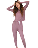 Mon Loungewear Dolman Style Heather Mauve Modal Pajamas Set
