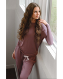 Mon Loungewear Dolman Style Heather Mauve Modal Pajamas Set