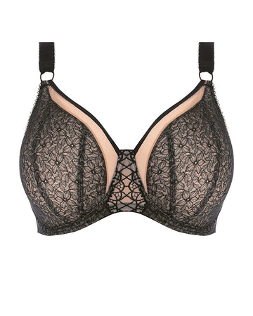 Elomi 4430 Black Sadie 4 Part Cup Balcony Underwire Bra MYSELFLINGERIE.COM