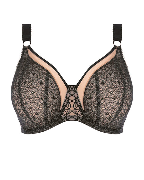Elomi 4430 Black Sadie 4 Part Cup Balcony Underwire Bra MYSELFLINGERIE.COM