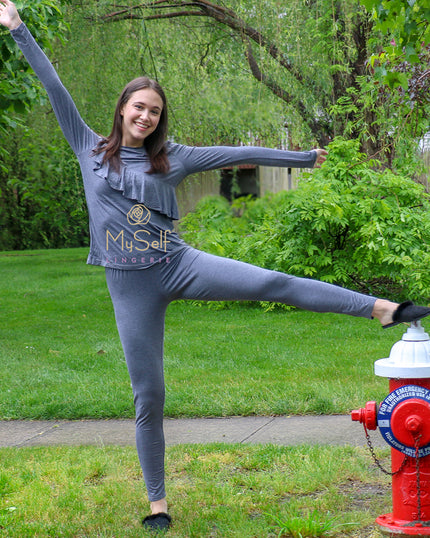 Citrus EL815 Modal Pajamas with Ruffle Design Top myselflingerie.com