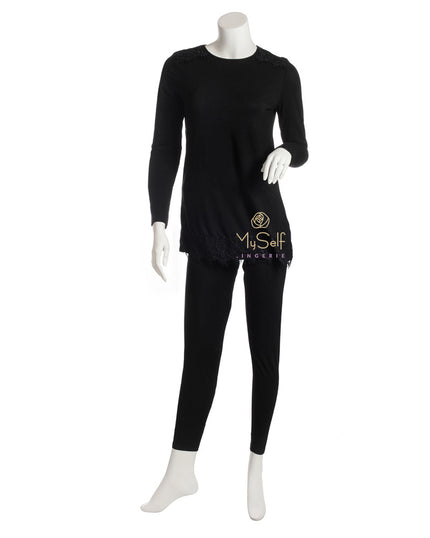 Citrus EL817 Shoulder Lace Modal PJ's Set myselflingerie.com