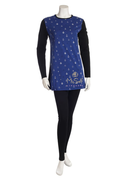 Citrus EL821PJ-1 Anchor Print Teen Pajama Set myselflingerie.com