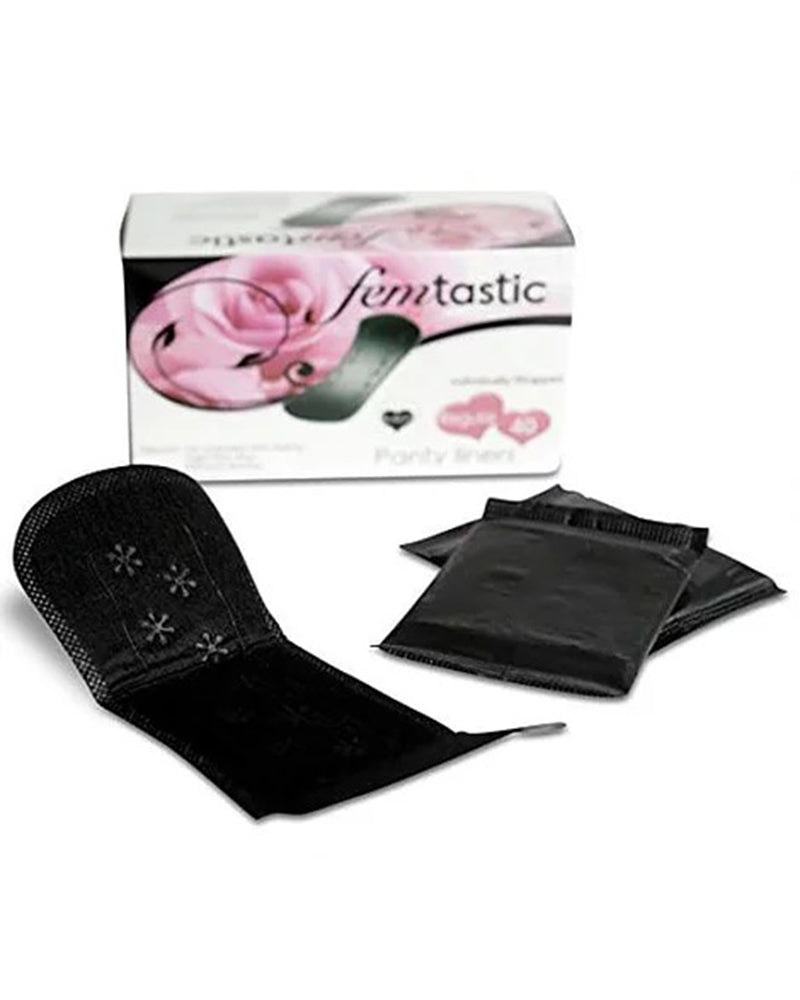 Femtastic FPLR40B Femtastic Regular Black Panty Liners 40 Ct. MYSELFLINGERIE.COM