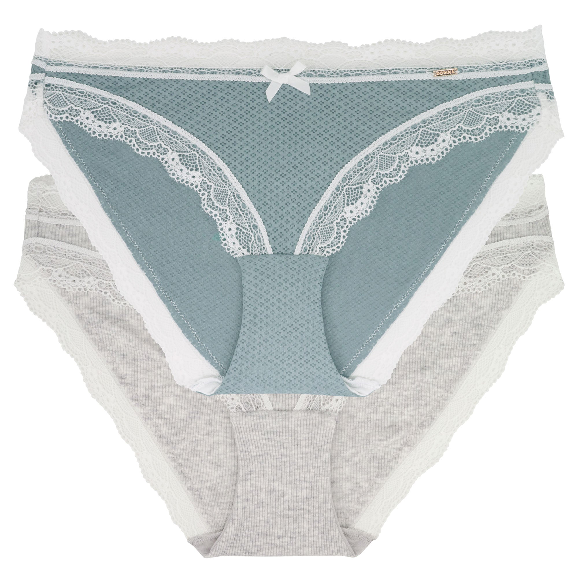 Dorina Teal/Heather Blue Lace Modal 2 Pk Brief