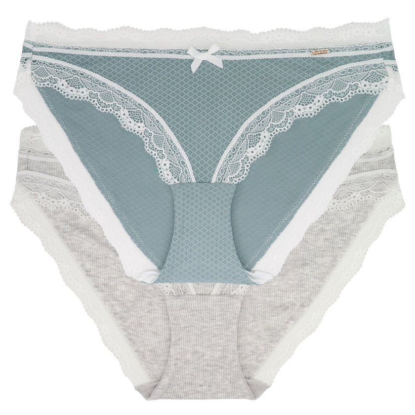 Dorina Teal/Heather Blue Lace Modal 2 Pk Brief