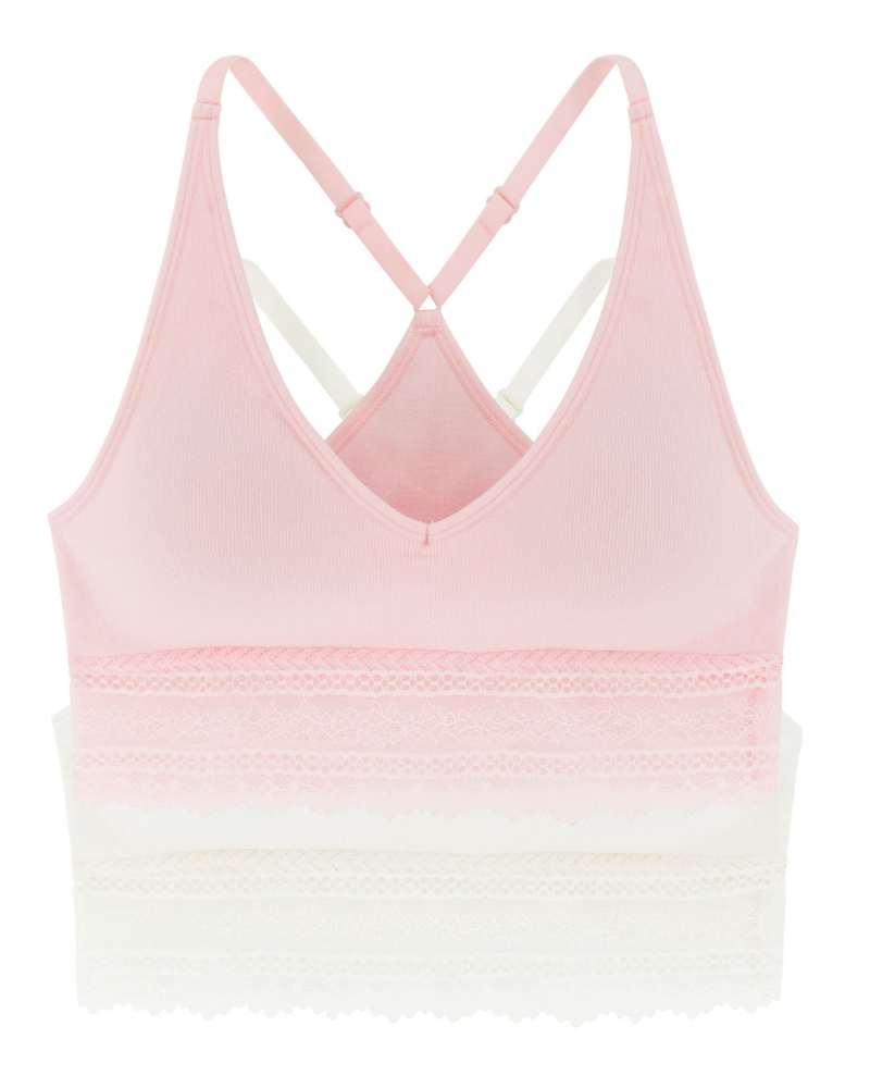 Dorina D001135 Dahlia Pink & Ivory Wire Free Bralette 2 Pack myselflingerie.com