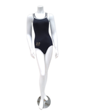 Flamingo BSS White Trim Black Bathing Suit Slim Fit Removable Cups myselflingerie.com