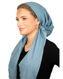 Tie Ur Knot Solid Sky Blue Adjustable Pre-Tied Bandanna with Full Non Slip Grip myselflingerie.com