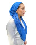 Scarf Bar SB Classic Solid Cobalt Pre-Tied Bandanna with Full Grip myselflingerie.com