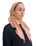 Scarf Bar Classic Jersey Ribbed Peach Pre-Tied Bandanna with Full Grip myselflingerie.com