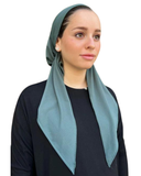 Scarf Bar Classic Jersey Ribbed Teal Green Pre-Tied Bandanna with Full Grip