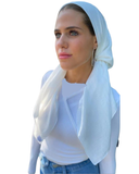 Scarf Bar White Premium Solid Square Scarf