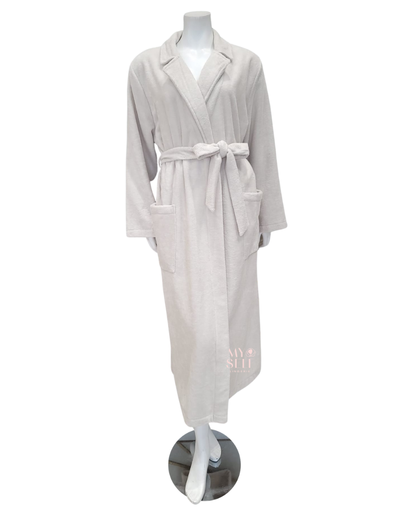 Feraud Paris 3887103 Cream Plush Long Terry Wrap Robe myselflingerie.com
