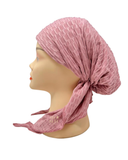 Ahead Salmon Pink Jacquard Solid Lined Pre-Tied Bandanna