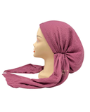 Lizi Headwear Solid Magenta Crimped Pre-Tied Bandanna with Light Grip