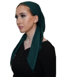 Tie Ur Knot Full Shimmer Forest Green Adjustable Pre-Tied Bandanna with Full Grip myselflingerie.com