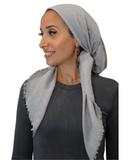 Tie Ur Knot Solid Lavender Grey Adjustable Pre-Tied Bandanna with Full Non Slip Grip