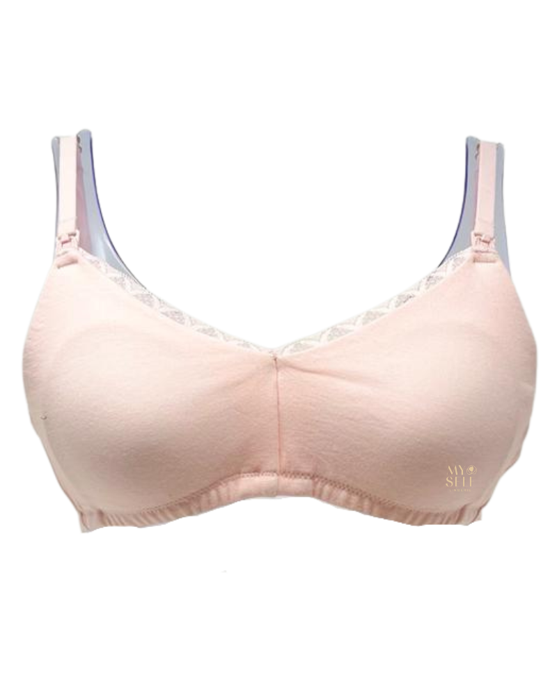 Natori 765058 Bliss Blushing Pink Cotton Wire Free Nursing Bra myselflingerie.com