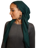 Tie Ur Knot Solid Forest Green Adjustable Pre-Tied Bandanna with Full Grip