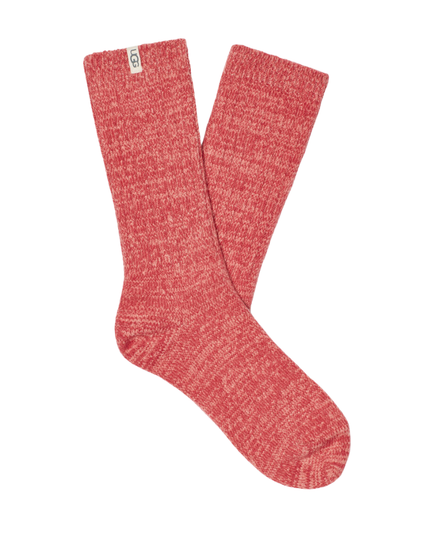 UGG 1014832 Salmon Pink/Flamenco Rib Knit Slouchy Crew Socks myselflingerie.com
