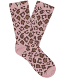 UGG 1105868 Clay Pink Leopard Leslie Graphic Crew Socks myselflingerie.com