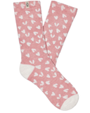 UGG Clay Pink Hearts Leslie Graphic Crew Socks
