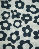 Nicsessories Black/White Retro Daisy Print Pre-Tied Bandanna with Full Non Slip Grip myselflingerie.com