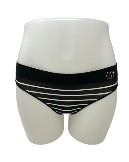 DKNY DK5017 Black Striped Seamless DKNY Modal Bikini myselflingerie.com