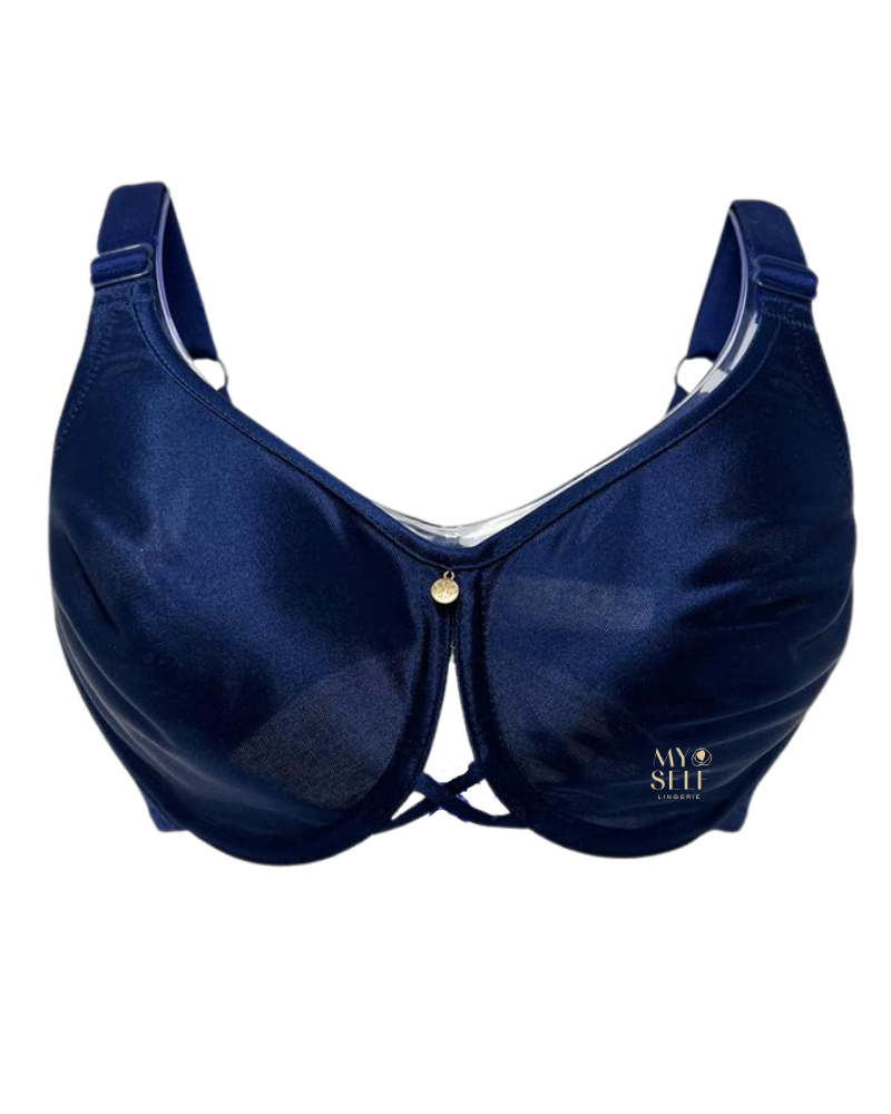 Va Bien 601 Navy Molded Minimizer Underwire Bra myselflingerie.com