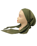 Nicsessories Solid Shimmer Olive Pre-Tied Bandanna with Full Non Slip Grip