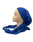 Nicsessories Solid Shimmer Bright Blue Pre-Tied Bandanna with Full Non Slip Grip