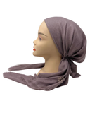 Nicsessories Solid Shimmer Mauve Pre-Tied Bandanna with Full Non Slip Grip