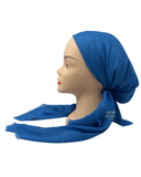 Nicsessories Solid Bright Blue Pre-Tied Bandanna with Full Non Slip Grip