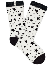 UGG 1113456 White Celestial Josephine Fleece Lined Crew Socks myselflingerie.com