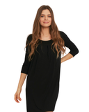 Oh! Zuza H31 Black Tuck Style Modal Lounge Nightshirt myselflingerie.com