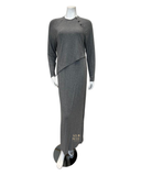 Angelice Grey Ribbed Overlay Modal Nursing Nightgown