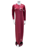 Plush PM Cranberry Dolman Sleeves Button Down Nightgown