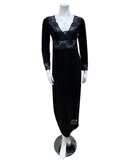 Oh! Zuza Black Sheer Floral Lace Nightgown