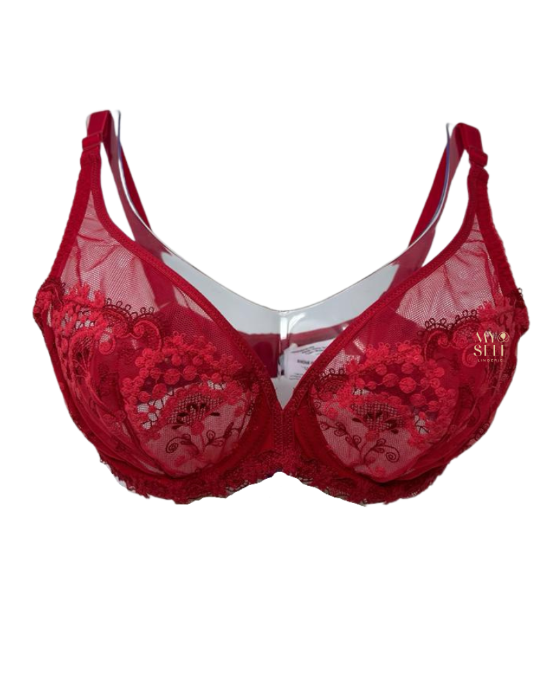  Simone Perele 12B319 Ruby Wish Sheer Plunge Underwire Bra myselflingerie.com